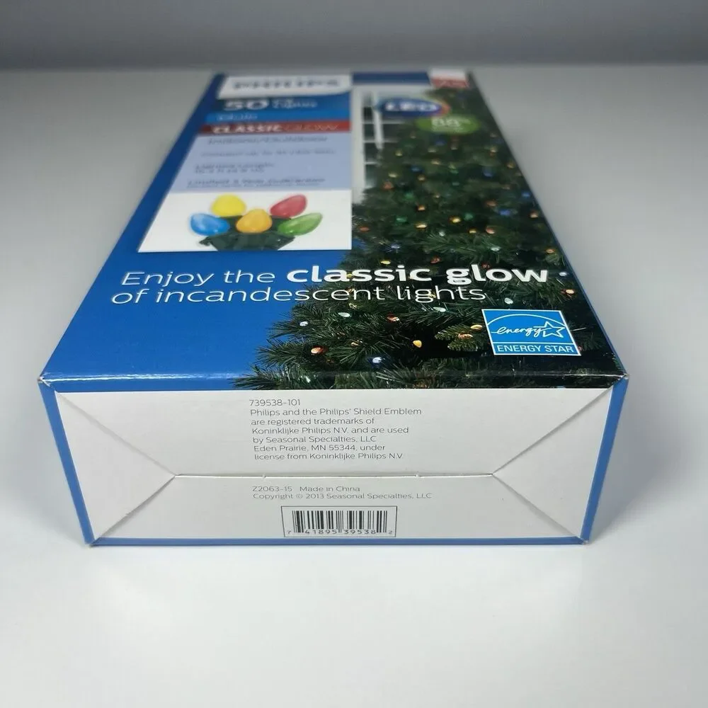 New Philips 50 C3 Lights Multi Classic Glow LED A5 Indoor Outdoor NIB